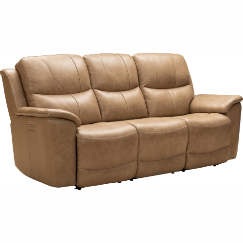 Kaden Power Reclining Sofa w/ Lumbar in Taupe Leather